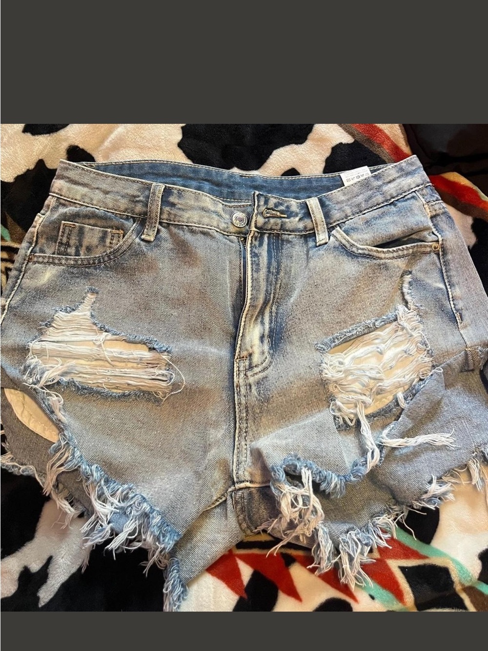 Shein Distressed Light Blue Denim Women's Shorts